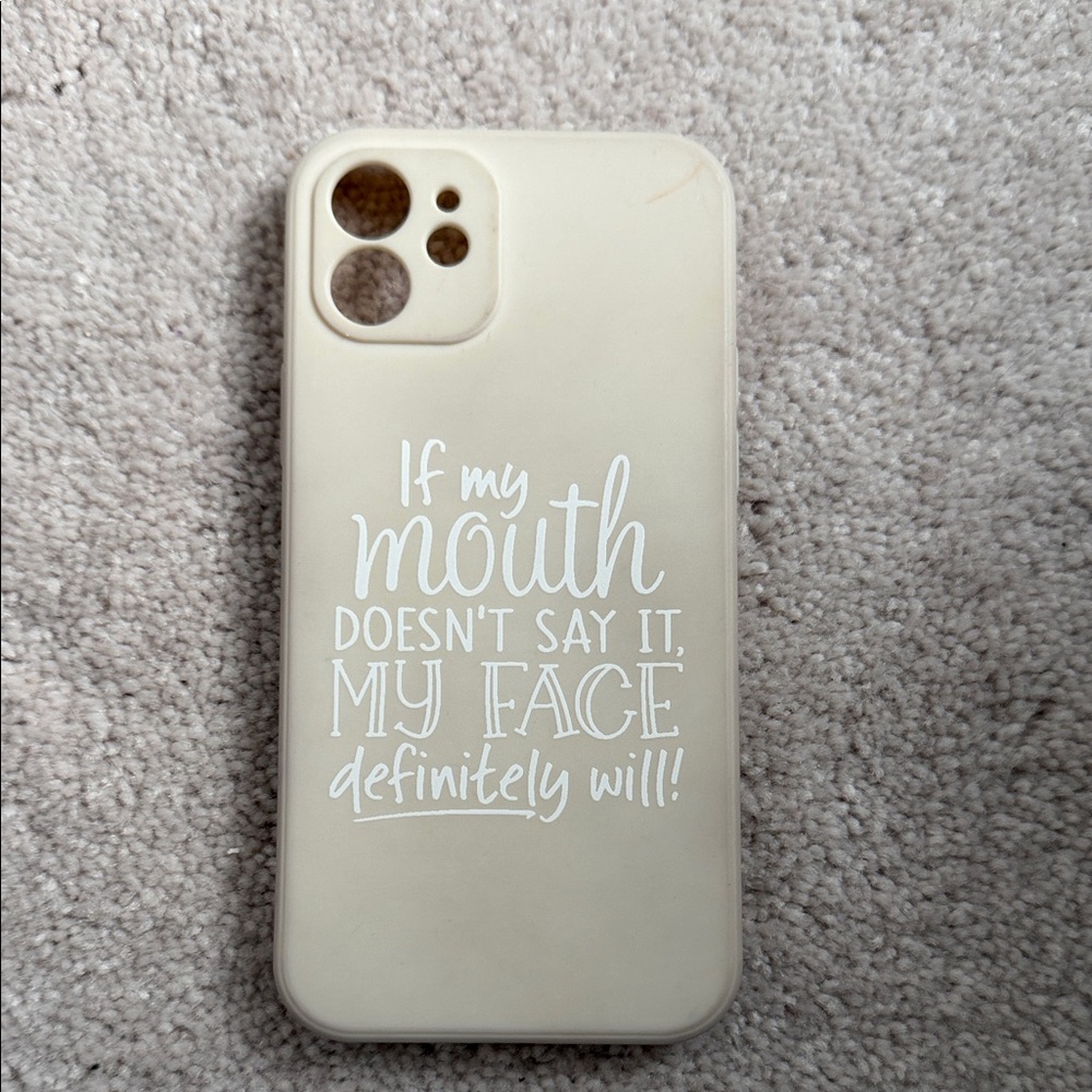 SHEIN Cream Phone Case with Fun Quote